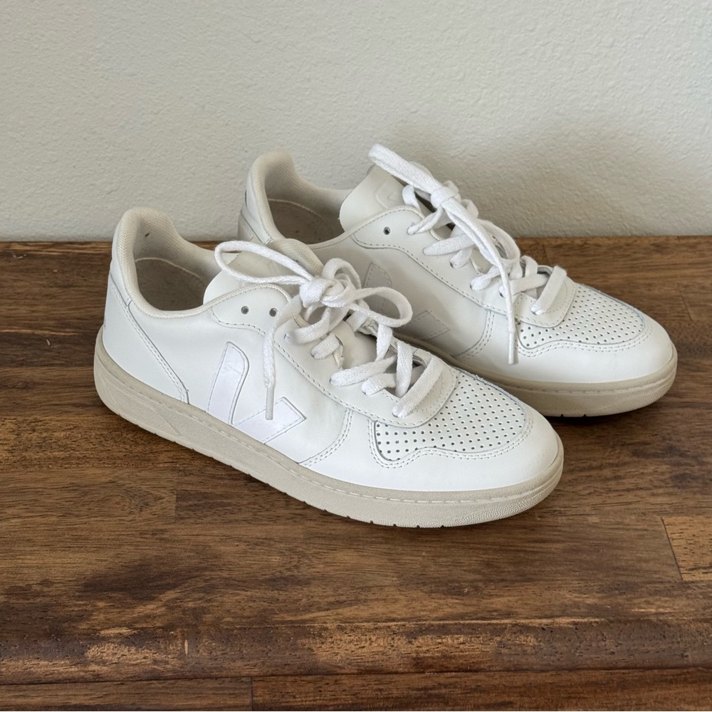 Veja Off-White Lace-Up Sneakers